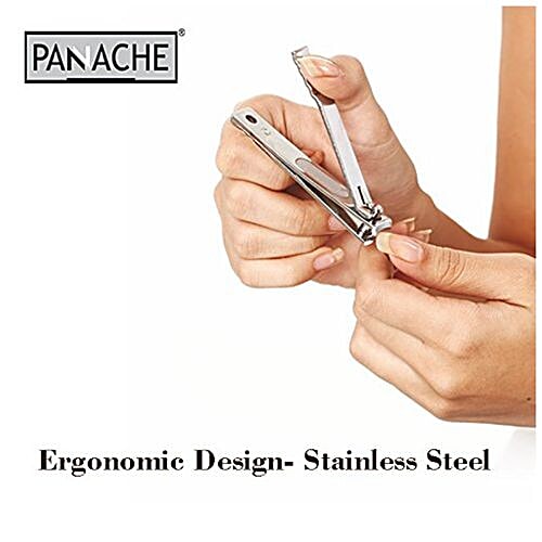 Panache Stain Steel Nail Clipper - Ergonomic Design, Colour May Vary, 1 pc  