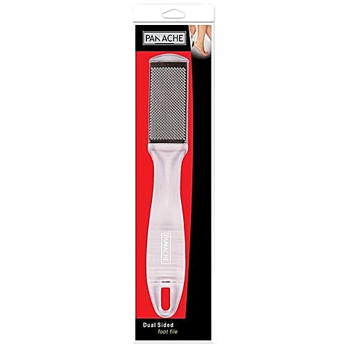 Panache Dual Sided Foot File - Crystal Clear Transparent, Colour May Vary, 1 pc  