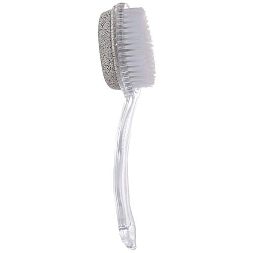 Panache Pumice Brush 2-In-1 - Crystal Clear Transparent, Colour May Vary, 1 pc  