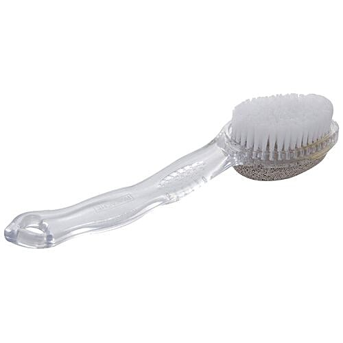 Panache Pumice Brush 2-In-1 - Crystal Clear Transparent, Colour May Vary, 1 pc  