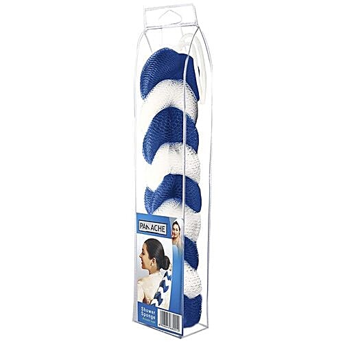 Panache Shower Sponge - Blue/White, Colour May Vary, 1 pc  