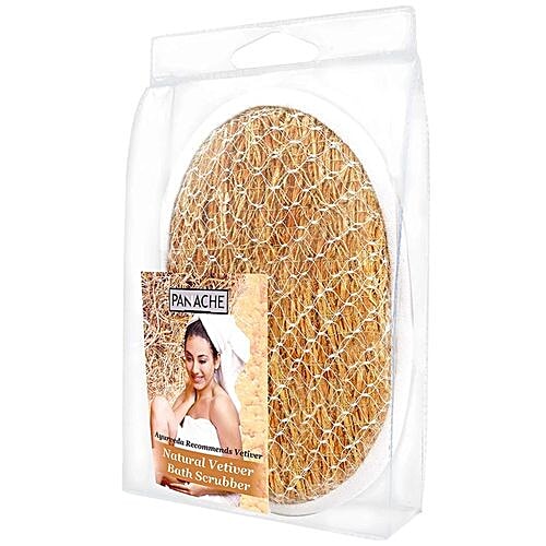Panache Natural Vetiver Bath Scrubber, Colour May Vary, 1 pc  
