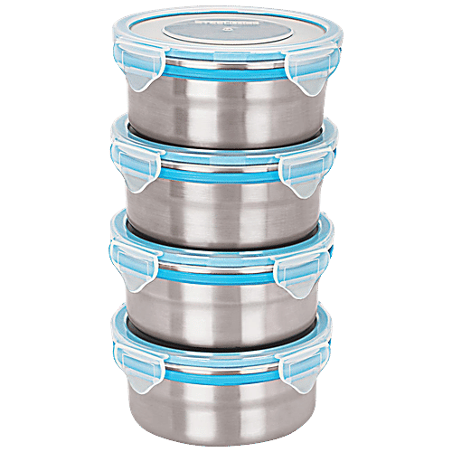 Steel Lock Stainless Steel Lunch Box With Insulated Bag - HL-1251, 4 pcs Airtight Lid