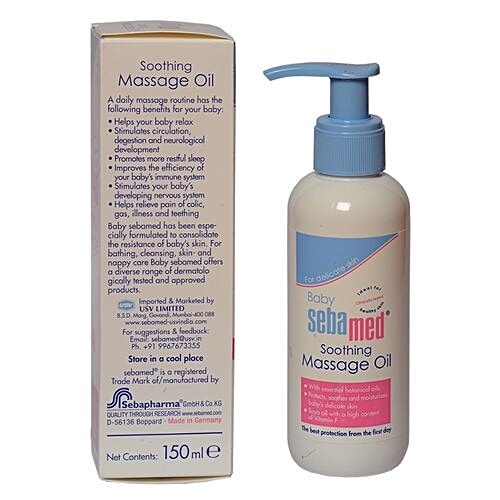 Sebamed Sebamed Baby Massage Oil | Contains Soya Oil & Vitamin F |Non greasy | Does not solidify, 150 ml