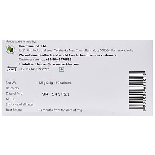 Sericha Organic Mulberry Wellness Drink - Green Apple, 110 g (50 Sachets x 2.2 g each) 