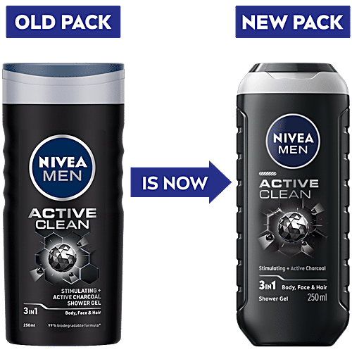 Nivea Men Active Clean 3 In 1 Shower Gel, 250 ml  