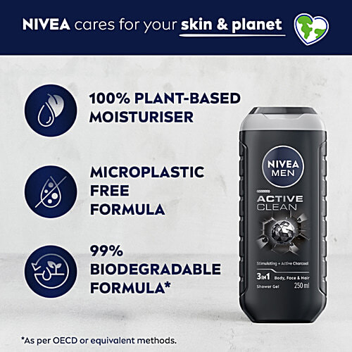 Nivea Men Active Clean 3 In 1 Shower Gel, 250 ml  