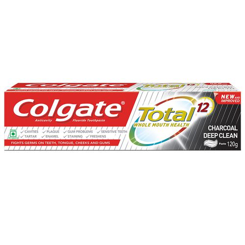 Colgate Toothpaste - Total, Charcoal, Anticavity, 120 g  
