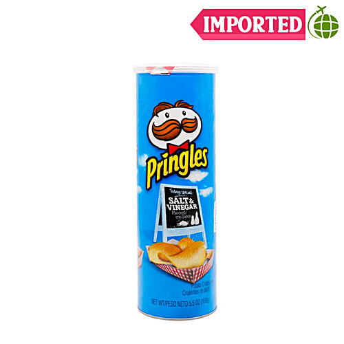Pringles Imported Potato Chips - Salt & Vineger, Imported, 158 g  Bold Flavour
 Tangy Sensation