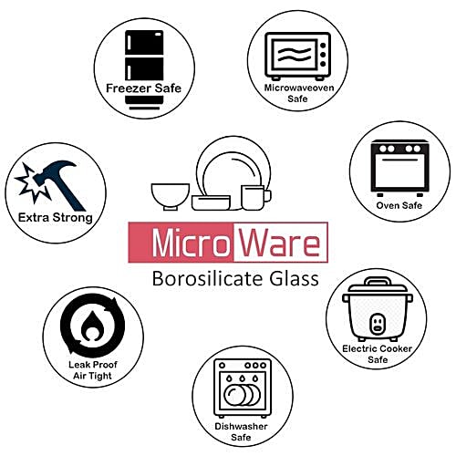 Iveo  Borosilicate Glass Rectangular Tray - Microwave Safe, 1.8 L  