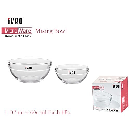 Buy Iveo Borosilicate Glass Mixing & Serving Bowl Microwave Safe