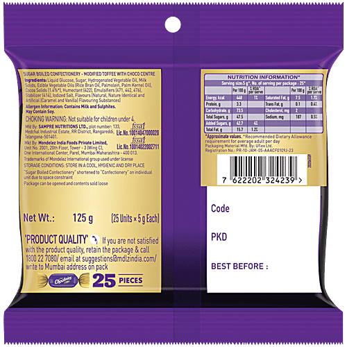 Cadbury Choclairs Gold Candy, 140 g (25 Candies)