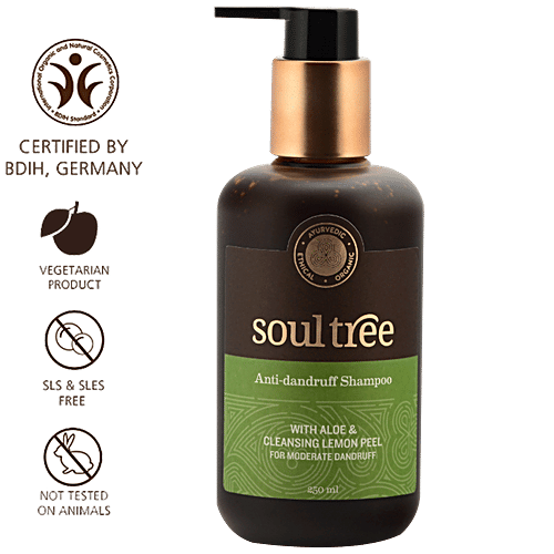 Soultree Ayurvedic Anti-Dandruff Shampoo - with Aloe & Cleansing Lemon Peel, 250 ml  