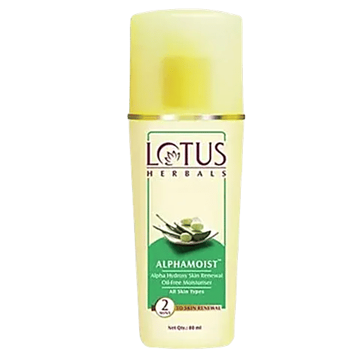 Lotus Herbals Alphamoist Alpha Hydroxy Skin Renewal Oil Free Moisturiser, 80 g  