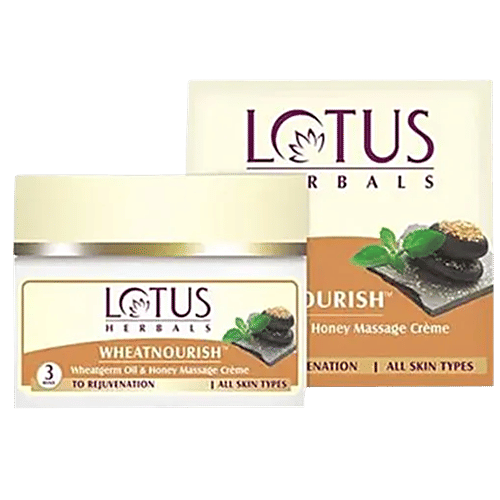 Lotus Herbals Wheatnourish Wheatgerm Oil & Honey Massage Creme, 50 g