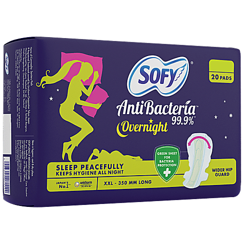 Sofy Antibacteria Overnight Pads - XXL, 20 pcs Pouch 