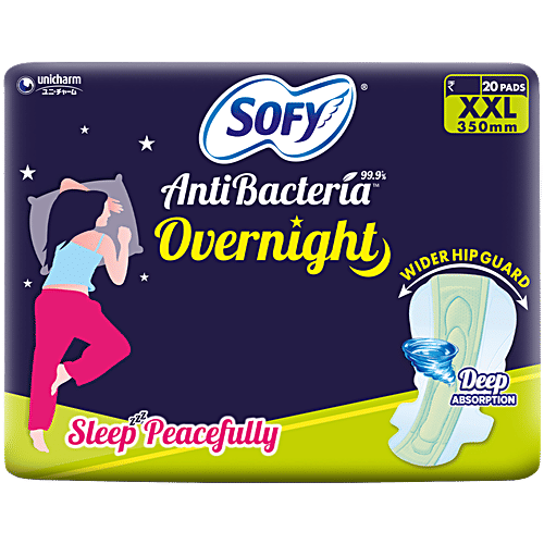 Sofy Anti-Bacteria Overnight Pads - XXL, 20 pcs Pouch 