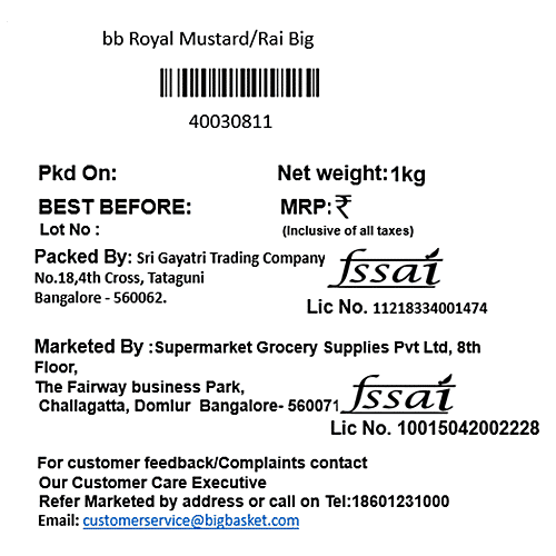 bb Royal Mustard/Sasive/Rai - Big, 1 kg  