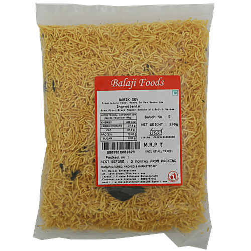 Balaji foods Barik Sev - Salt & Spices, 200 g  