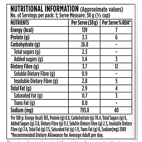 Saffola Masala Oats - Classic Masala, Millets Goodness With Bajra & Jowar, 38 g  