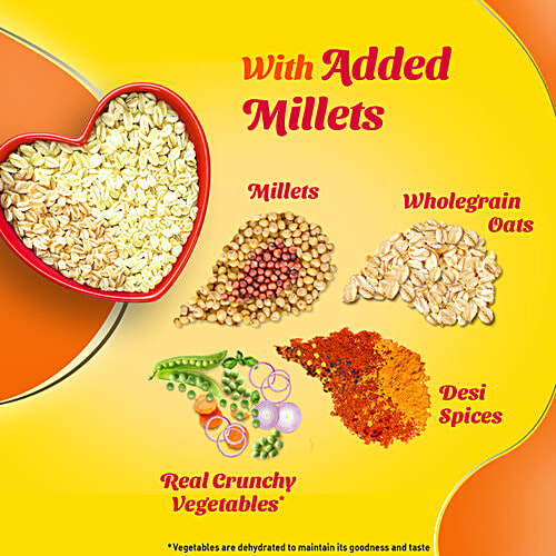 Saffola Masala Oats - Classic Masala, Millets Goodness With Bajra & Jowar, 38 g  