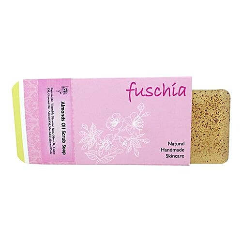 Fuschia Almond Oil Scrub Natural Handmade Herbal Soap, 100 g
