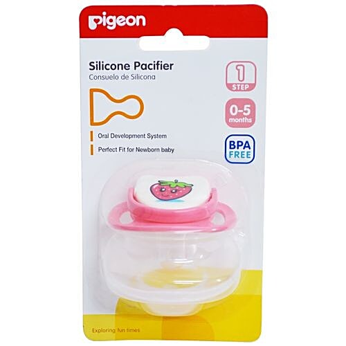 Pigeon Baby Silicone Pacifier Step 1 - Strawberry, 1 pc  