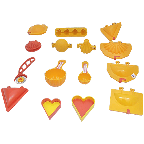 DS Mould Combo Modak, Kachori, Samosa, Cutlet, Karanji, Ladoo, Prasad Scoop, Cutter  VR5018, 1 pc  