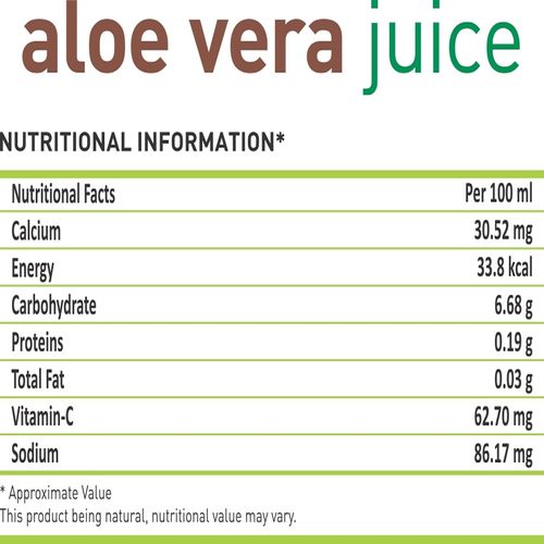 Nutriorg Aloe Vera Juice, 500 ml Plastic Bottle 