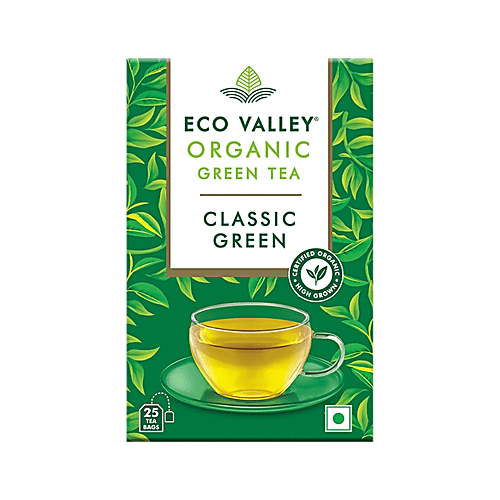 Eco Valley  Classic Green Organic Green Tea, 42.5 g (25 Bags x 1.7 g) 