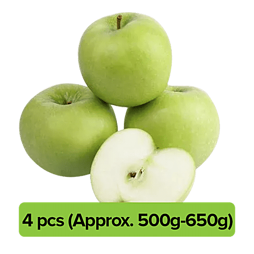 Fresho Apple - Green, Premium, 4 pcs Approx(500g-650g)  
