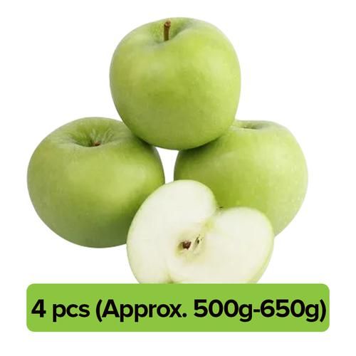 Fresho Apple - Green, Regular, 4 pcs Approx(500g-650g)  