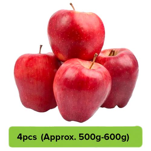 Fresho Apple - Red Delicious, Regular, 4 pcs (Approx. 500g - 600g) 