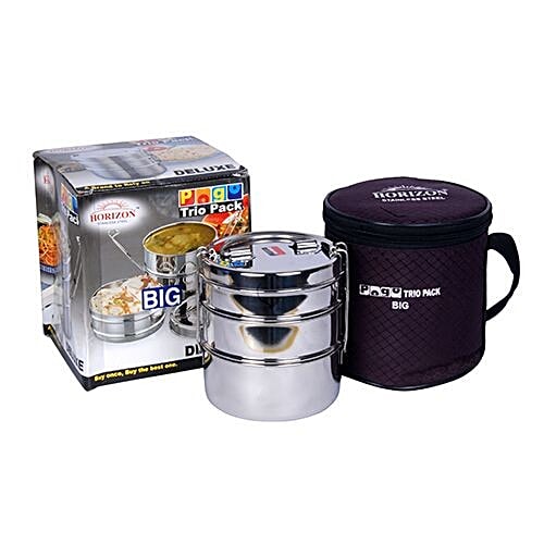 Pogo Stainless Steel Trio Dlx Big Lunch Box 3 Standard, 420 g  