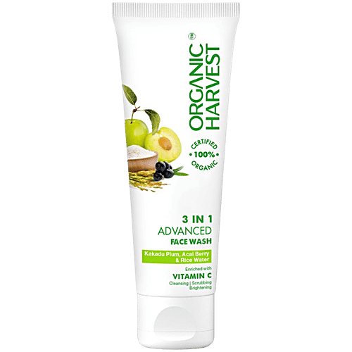 Organic Harvest 3-In-1 Face Wash, 100 g  