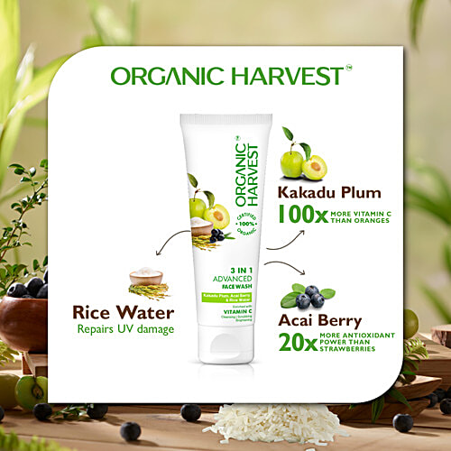 Organic Harvest 3-In-1 Face Wash, 100 g  