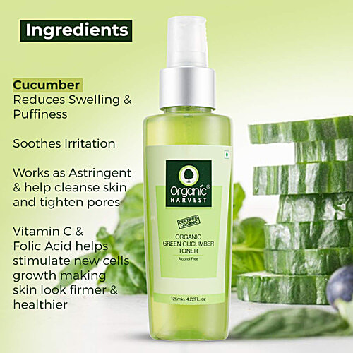 Organic Harvest Green Cucumber Toner, 125 ml
