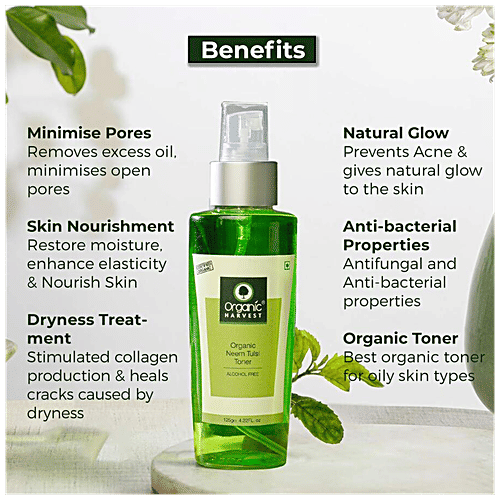 Buy Organic Harvest Neem Tulsi Toner 100 Ml Online at the Best Price of