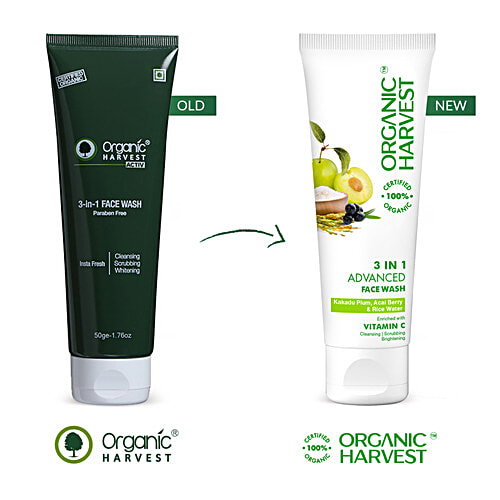 Buy Organic Harvest Face Wash 3 In 1 50 ml Online at Best Price. of