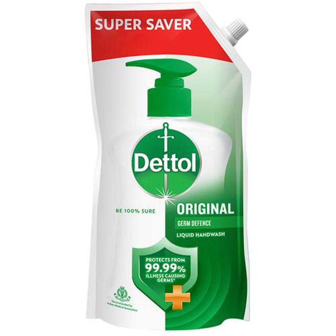 Dettol Liquid Handwash Refill - Original Hand Wash Germ defence Formula | 10x Better Germ Protection, 675ml 