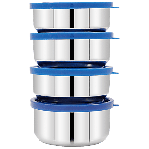 Pigeon Stainless Steel Lunch Carrier - Classmate 4, 50142, Air-tight, Leak-proof, Durable, 4 pcs