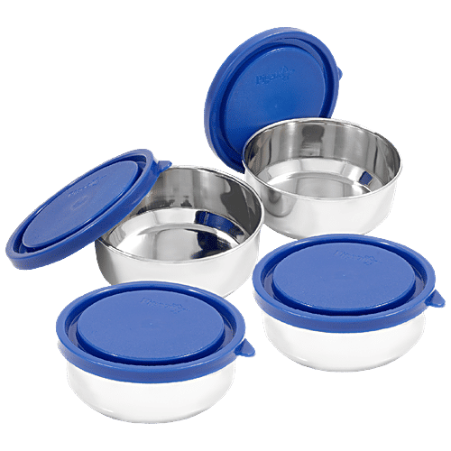 Pigeon Stainless Steel Lunch Carrier - Classmate 4, 50142, Air-tight, Leak-proof, Durable, 4 pcs