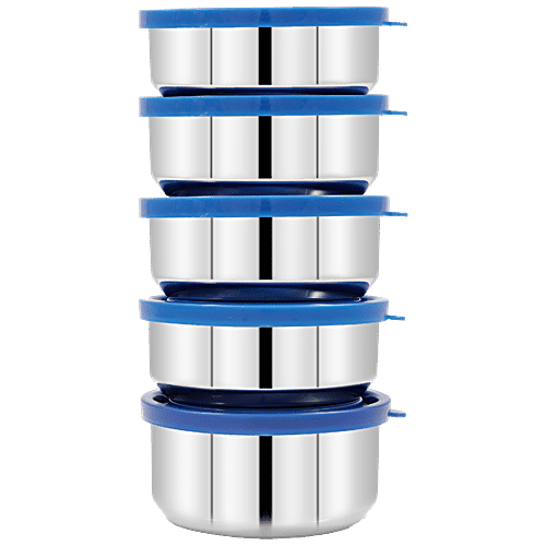 Pigeon Stainless Steel Lunch Carrier - Classmate 5, 50143, Air-tight, Leak-proof, Durable, 5 pcs  