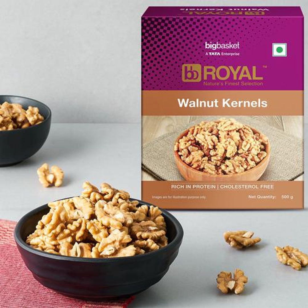 BB Royal Walnut/Akhrot - Kernels, 500 g Airtight Packs for Less Breakage