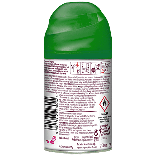 Airwick Summer Delights Air Freshener - Refill, 250 ml  Lasts Up to 70 Days
 24/7 Odour Stop-Tech