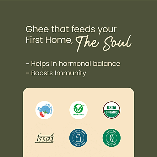 Praakritik Desi A2 Gir Cow Ghee/Tup, 500 ml  Lactose & GMO Free