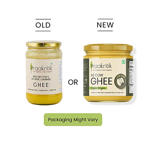 Praakritik Desi A2 Gir Cow Ghee/Tup, 500 ml  Lactose & GMO Free