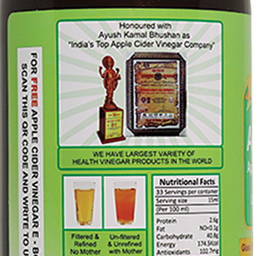 Dr. Patkars Apple Cider Vinegar With Garlic, Ginger, Lemon & Honey, 500 ml  