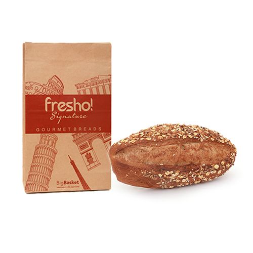 Fresho Signature Artisan Bread - Multigrain, Pre Sliced, 300 g  Zero Transfat