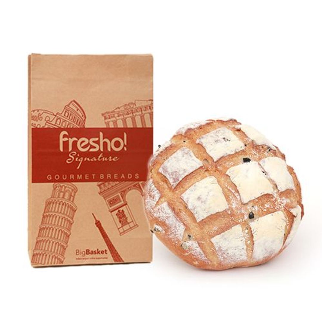 Fresho Signature Bread - Sour Dough With Olives, Pre Sliced, 300 g 
